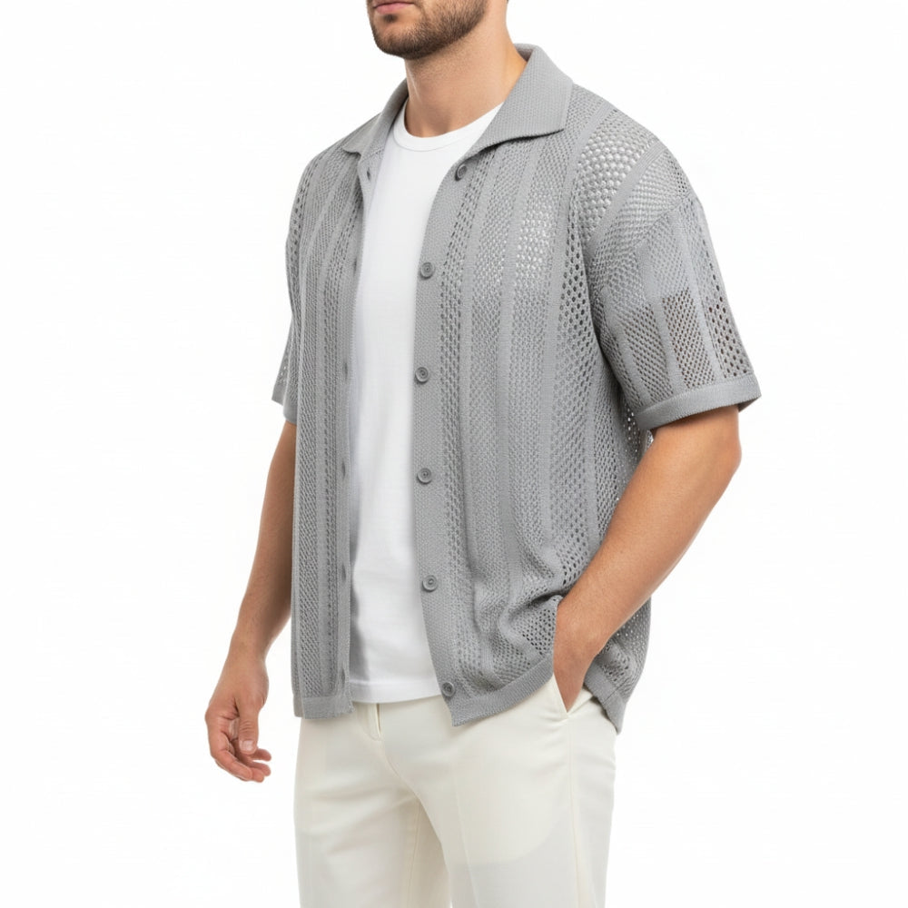 Noah | Men's Hollow Out Breathable Knit Polo