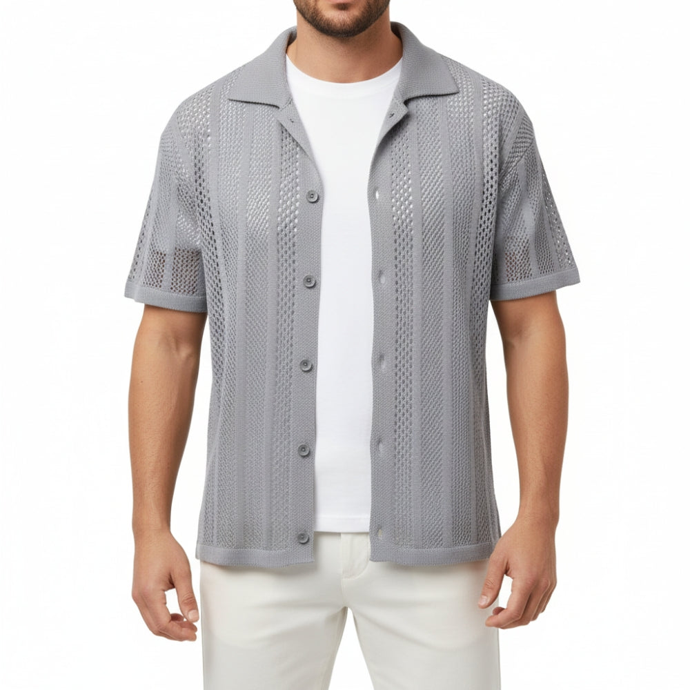 Noah | Men's Hollow Out Breathable Knit Polo