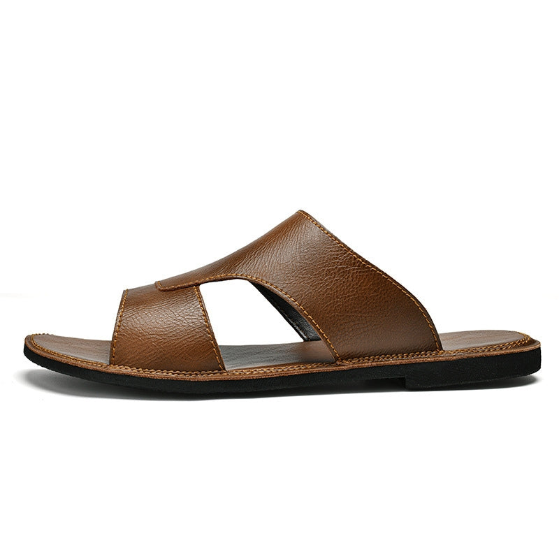 Cooper | Men's Smart Casual Leather Flat Slides Sandals