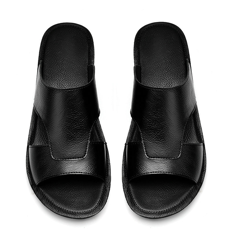 Cooper | Men's Smart Casual Leather Flat Slides Sandals