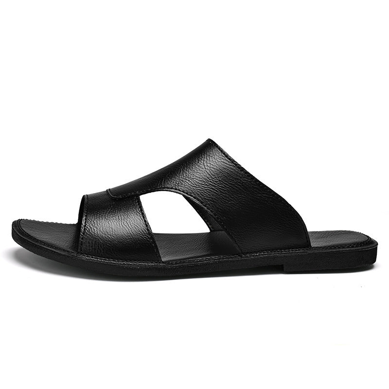 Cooper | Men's Smart Casual Leather Flat Slides Sandals