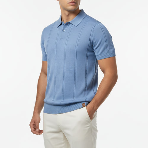 Liam | Men's Breathable Vertical Knit Polo