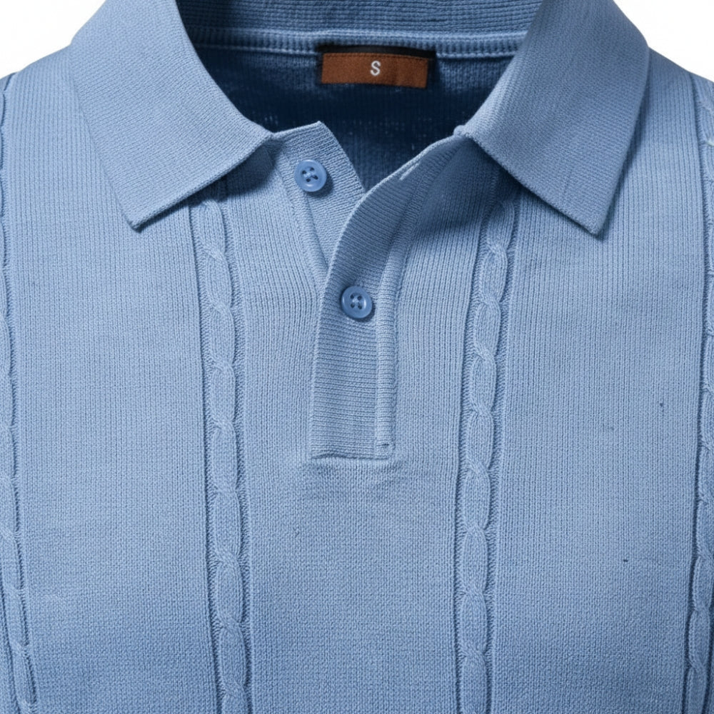 Liam | Men's Breathable Vertical Knit Polo