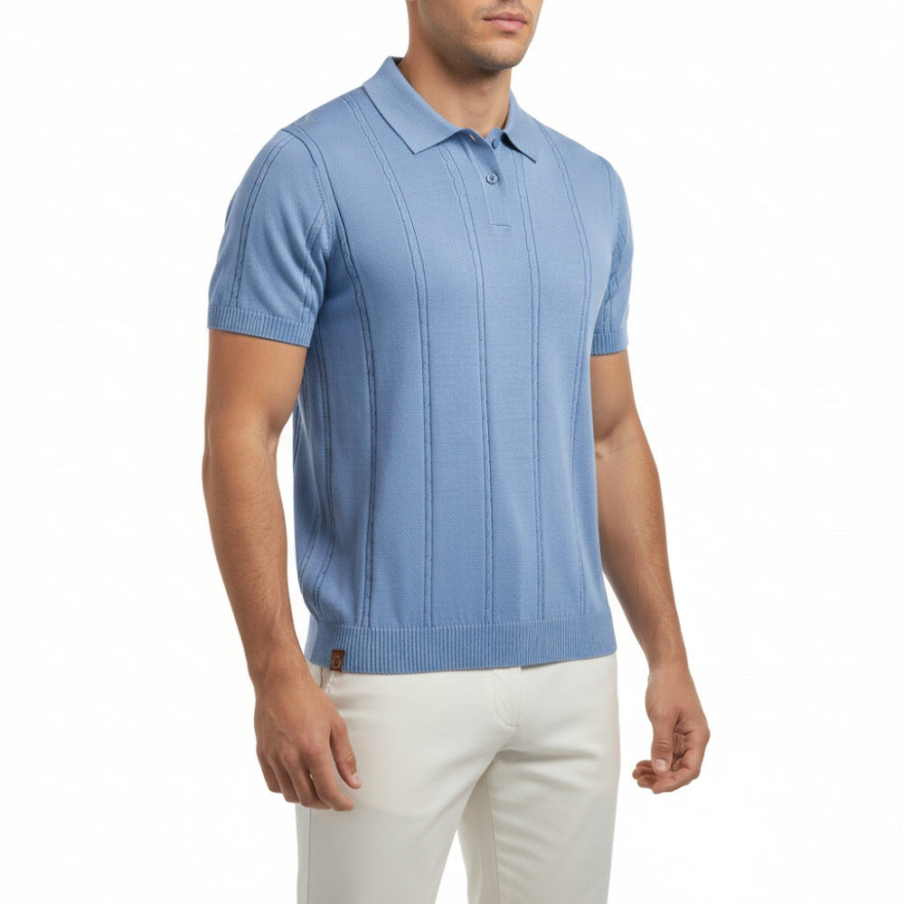 Liam | Men's Breathable Vertical Knit Polo