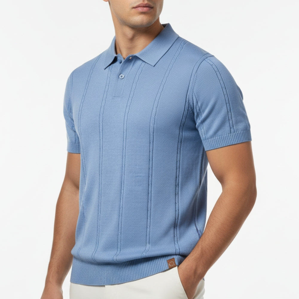 Liam | Men's Breathable Vertical Knit Polo