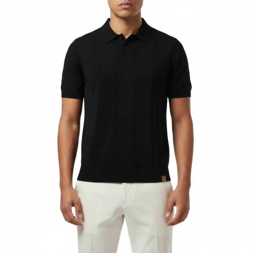 Liam | Men's Breathable Vertical Knit Polo