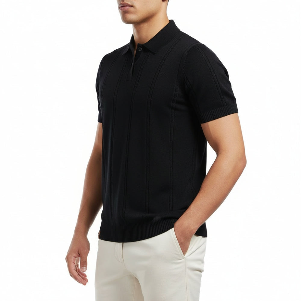 Liam | Men's Breathable Vertical Knit Polo
