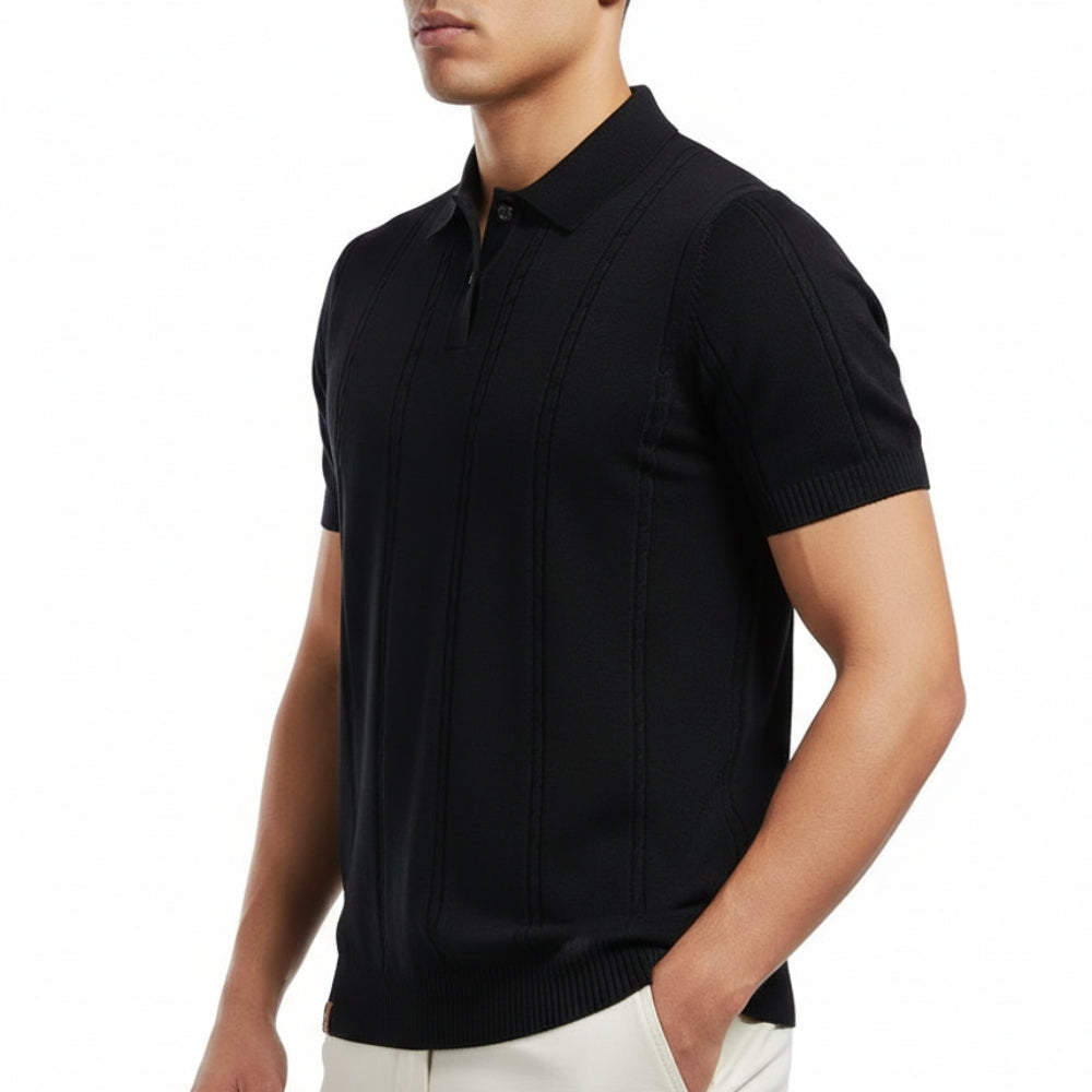 Liam | Men's Breathable Vertical Knit Polo