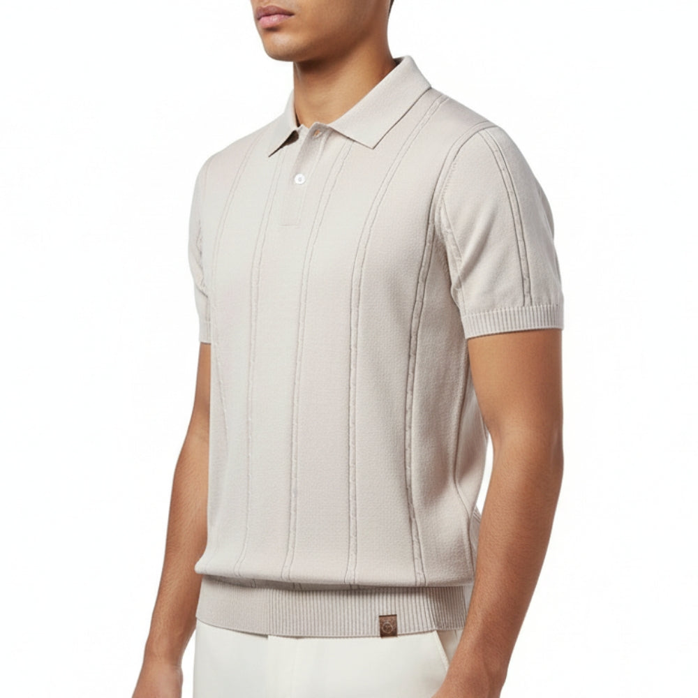 Liam | Men's Breathable Vertical Knit Polo
