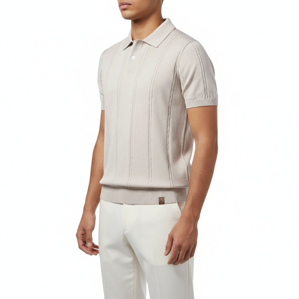 Liam | Men's Breathable Vertical Knit Polo