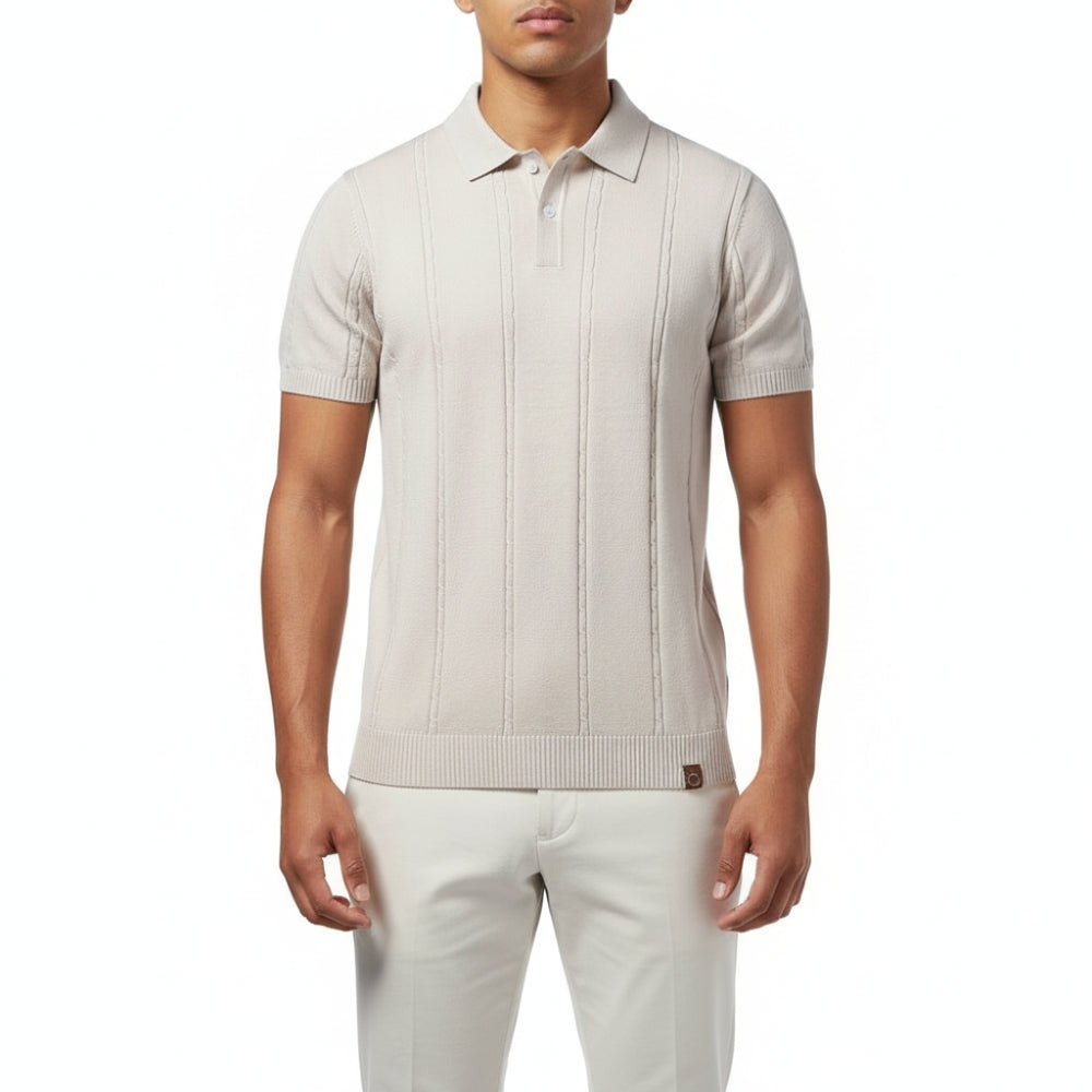 Liam | Men's Breathable Vertical Knit Polo