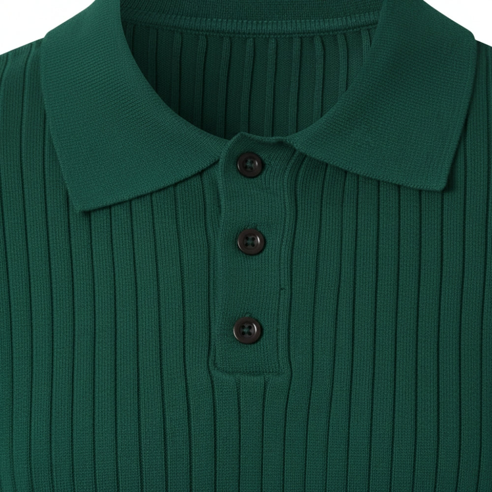 Lucas | Men's Ribbed Knit Short Sleeve Polo