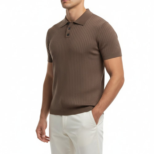 Lucas | Men's Ribbed Knit Short Sleeve Polo