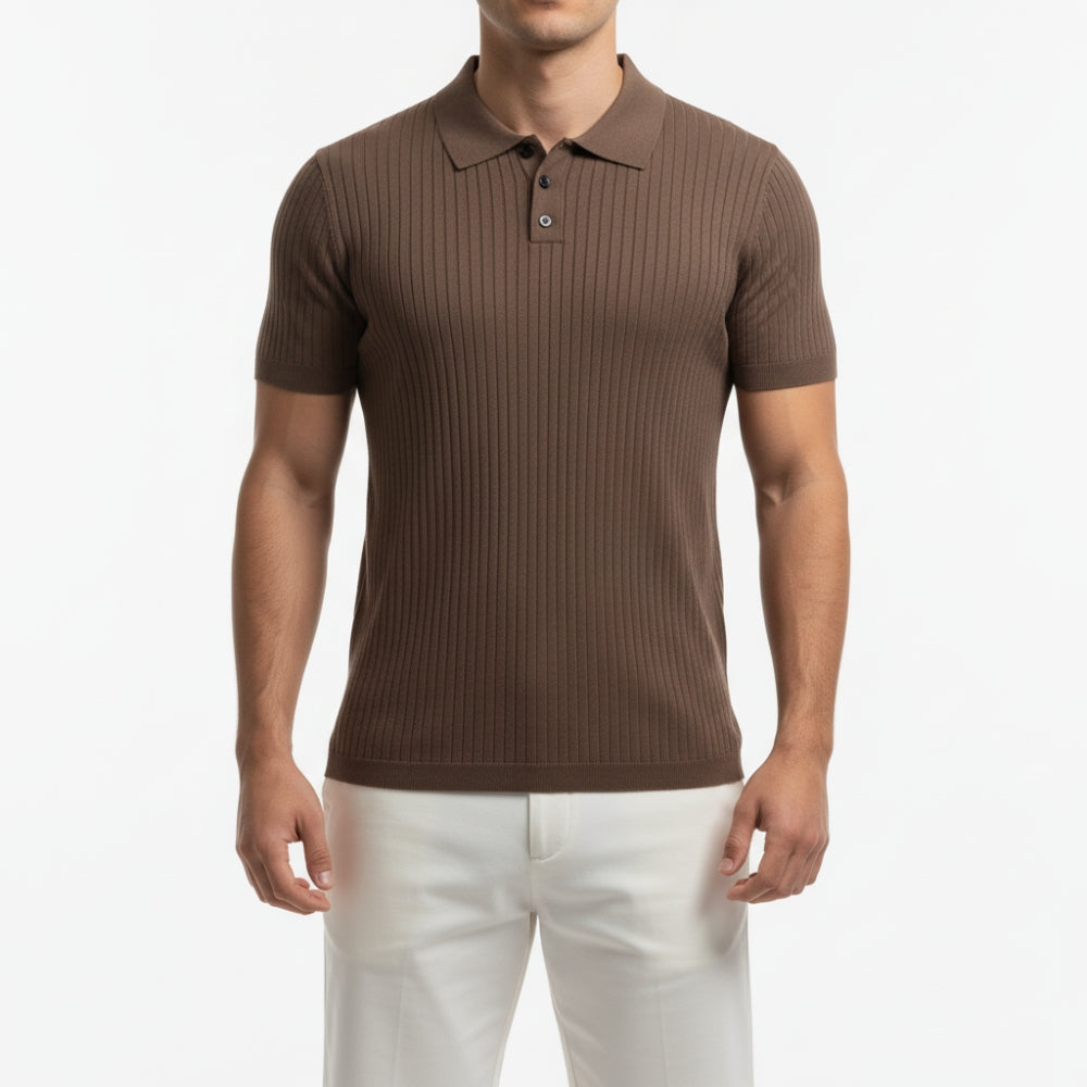 Lucas | Men's Ribbed Knit Short Sleeve Polo