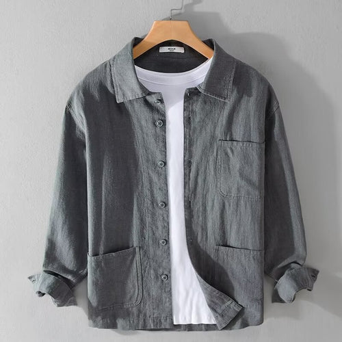 Asher linen button up shirt - Gray