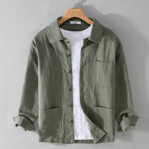 Asher linen button up shirt - Green