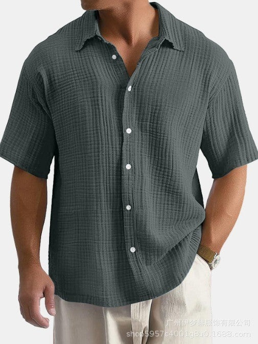 August short sleeve cotton shirt - Green