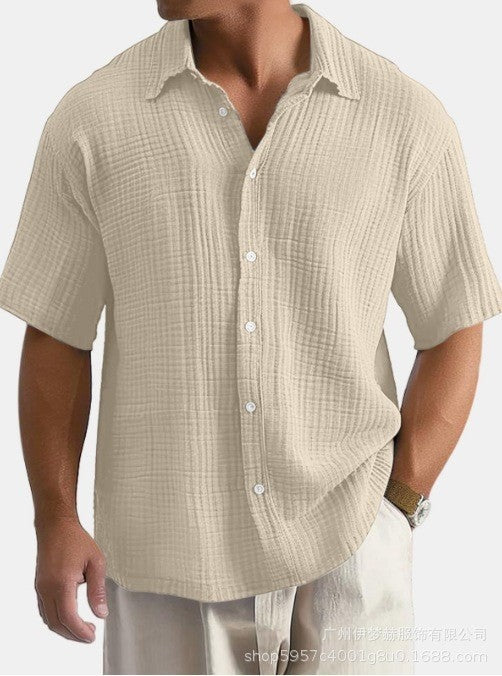 August short sleeve cotton shirt - Khaki