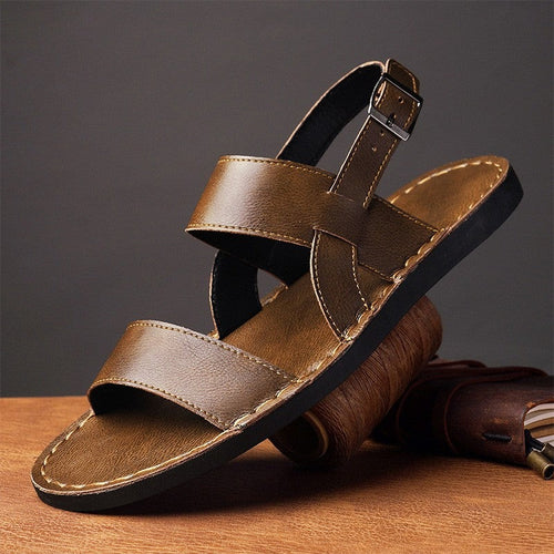 August leather fisherman sandals - Brown