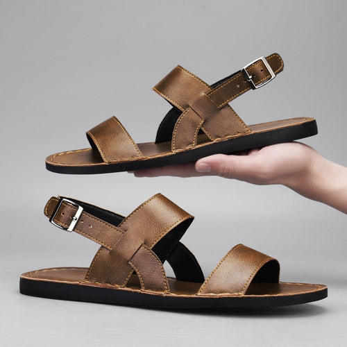 August leather fisherman sandals - Brown