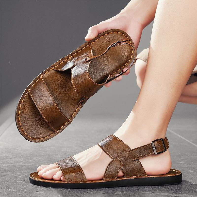 August leather fisherman sandals - Brown