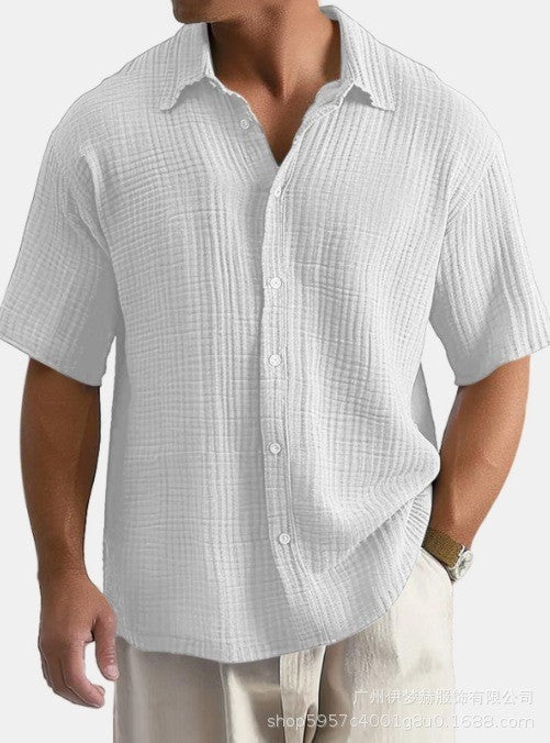 August short sleeve cotton shirt - White