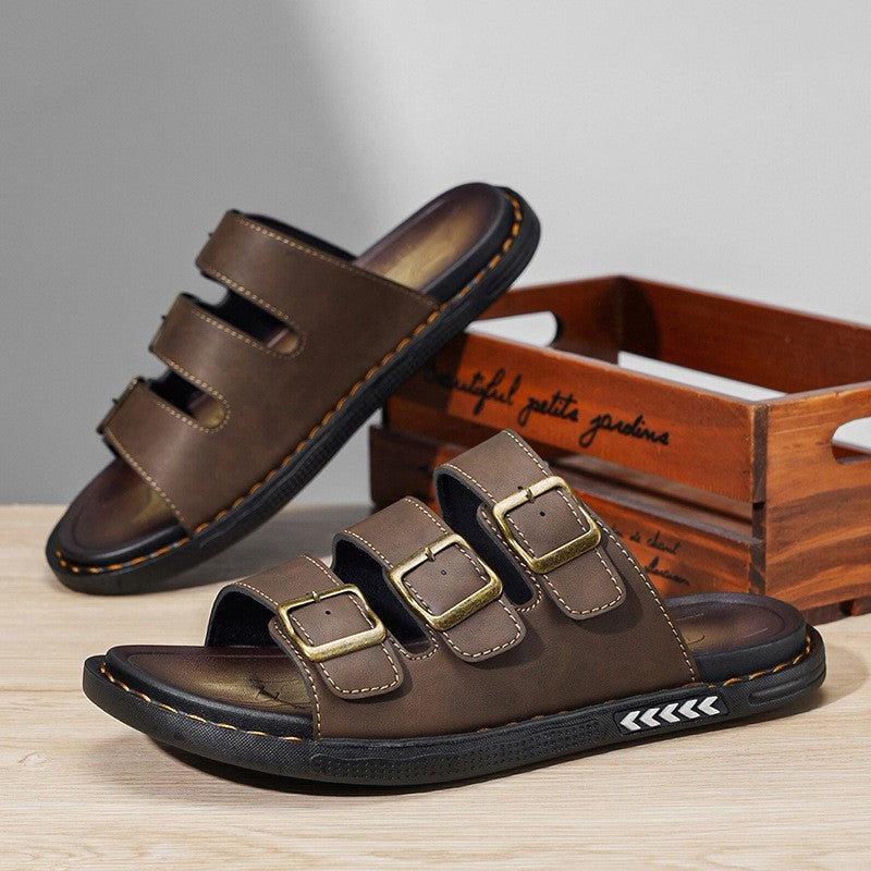 Ben leather buckle sandals - Brown detail