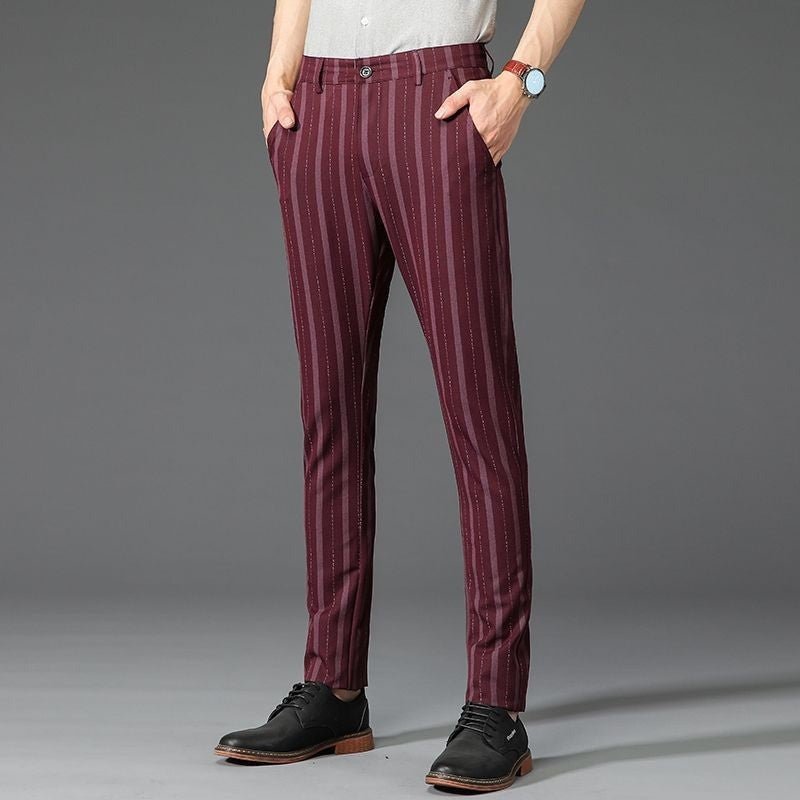 Blake pinstripe dress pants - Red detail