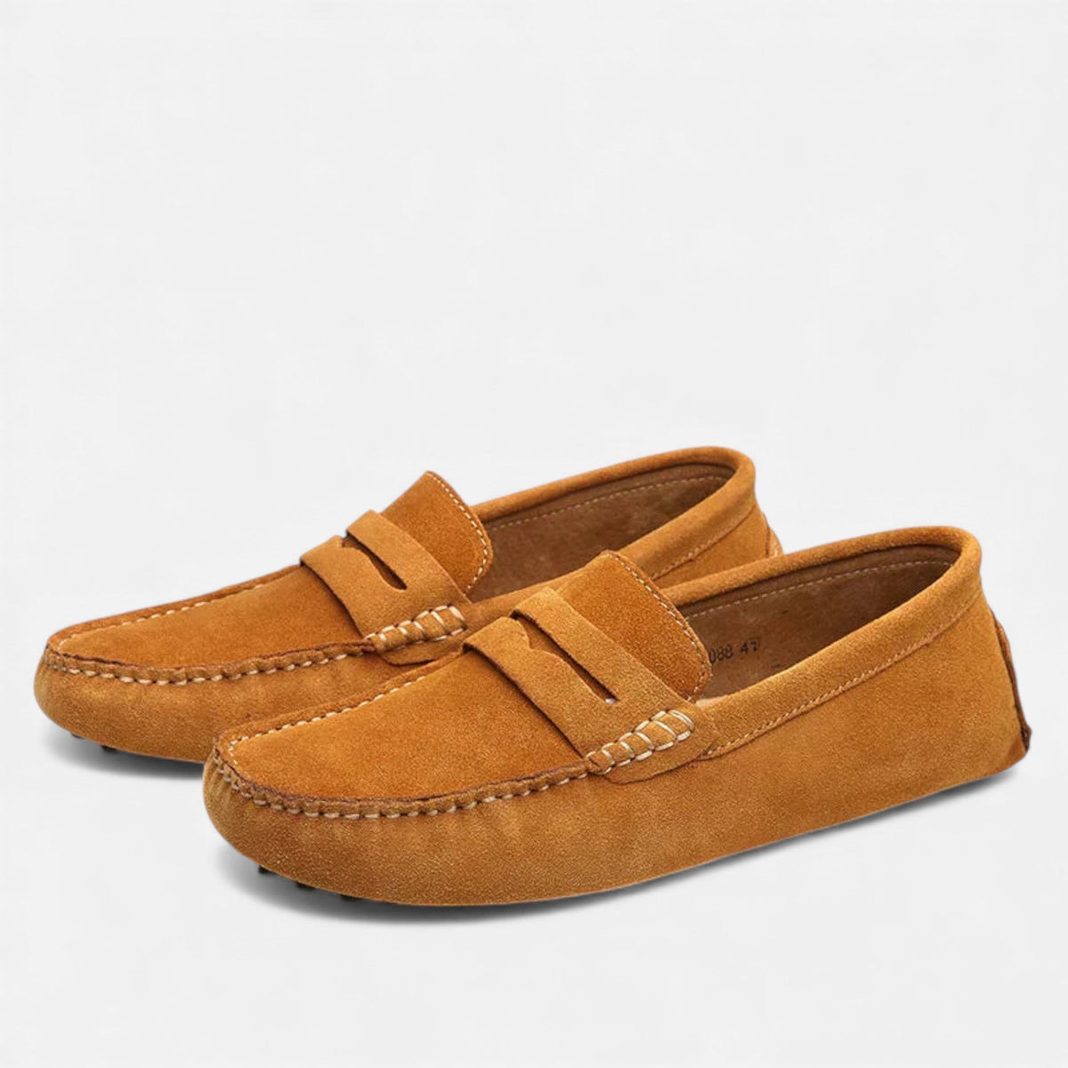 khaki-driving shoes