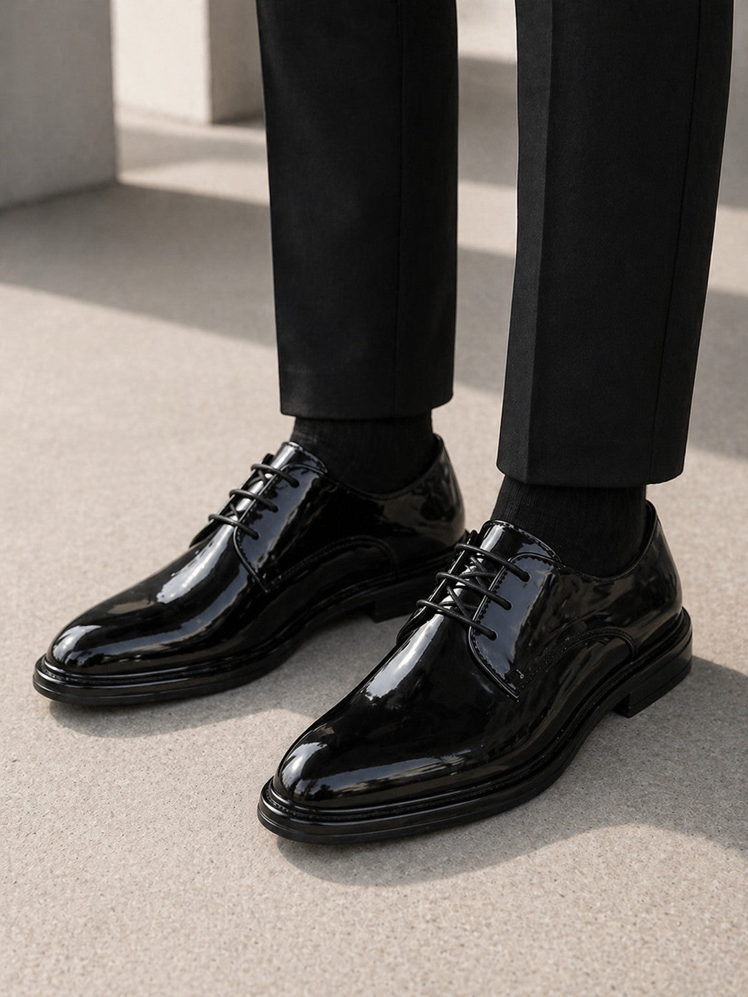 black patent-dress shoes