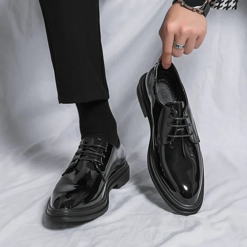 black patent-dress shoes
