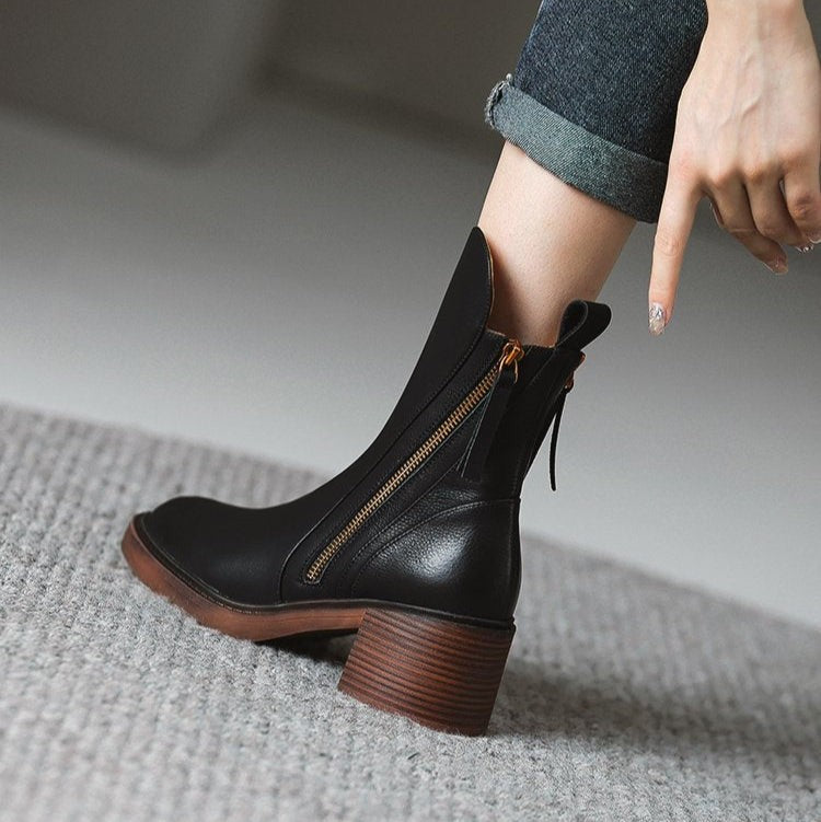 black-ankle boots