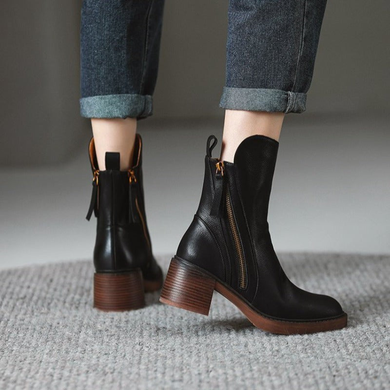 black-ankle boots
