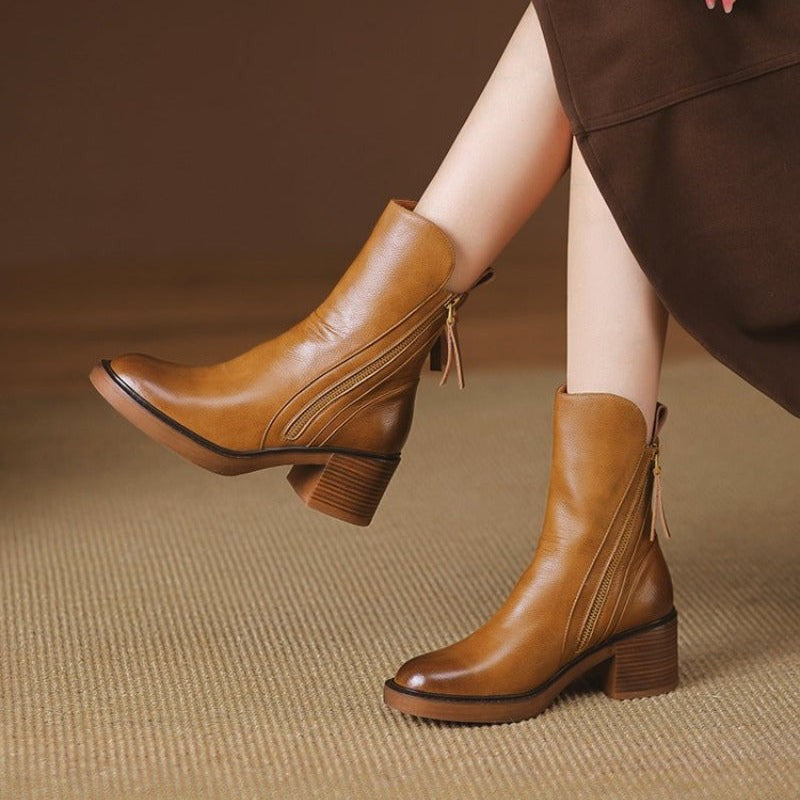 brown-ankle boots