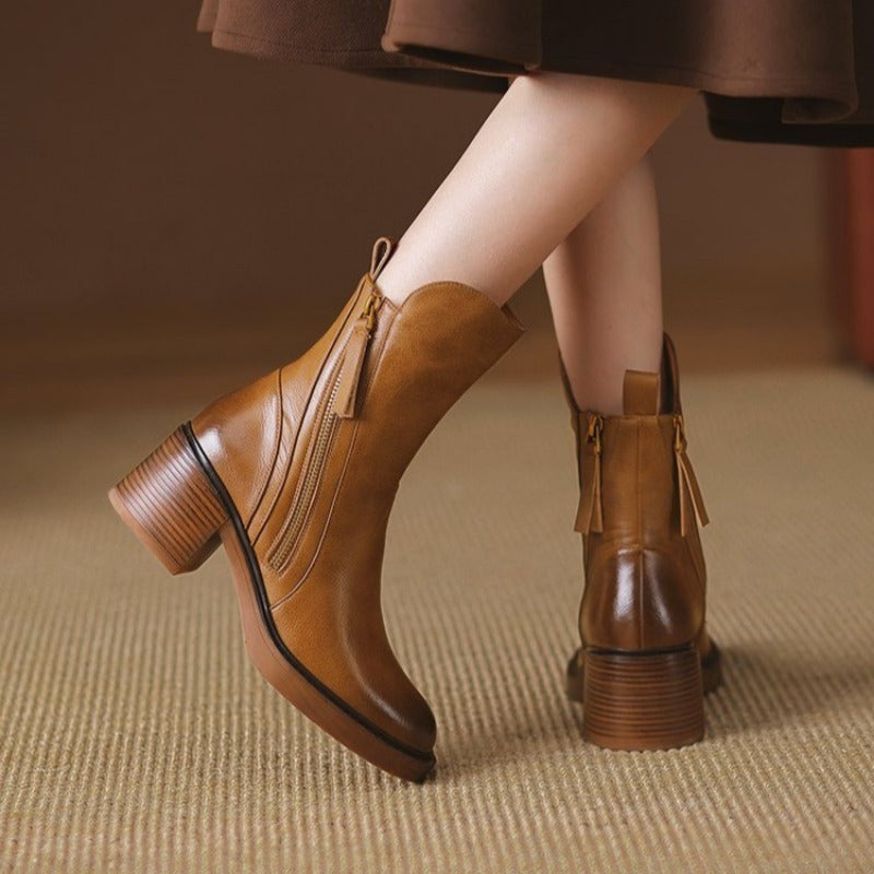 brown-ankle boots