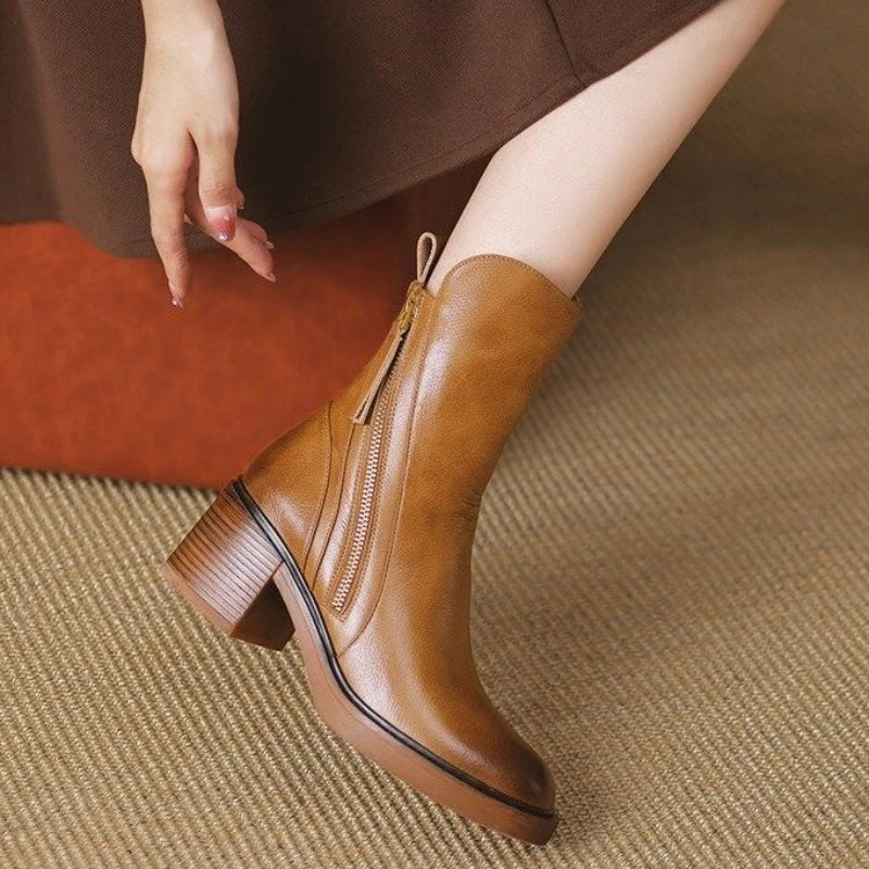 brown-ankle boots