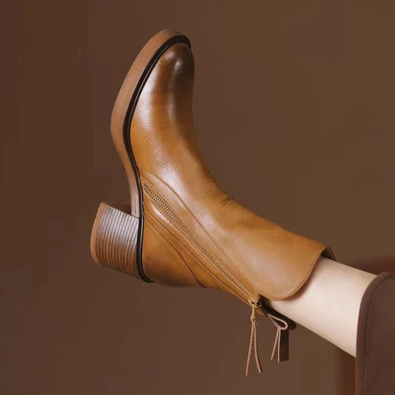 brown-ankle boots