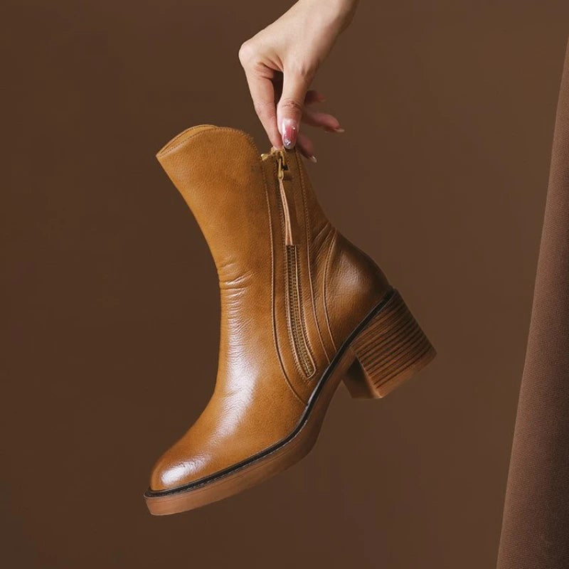 brown-ankle boots