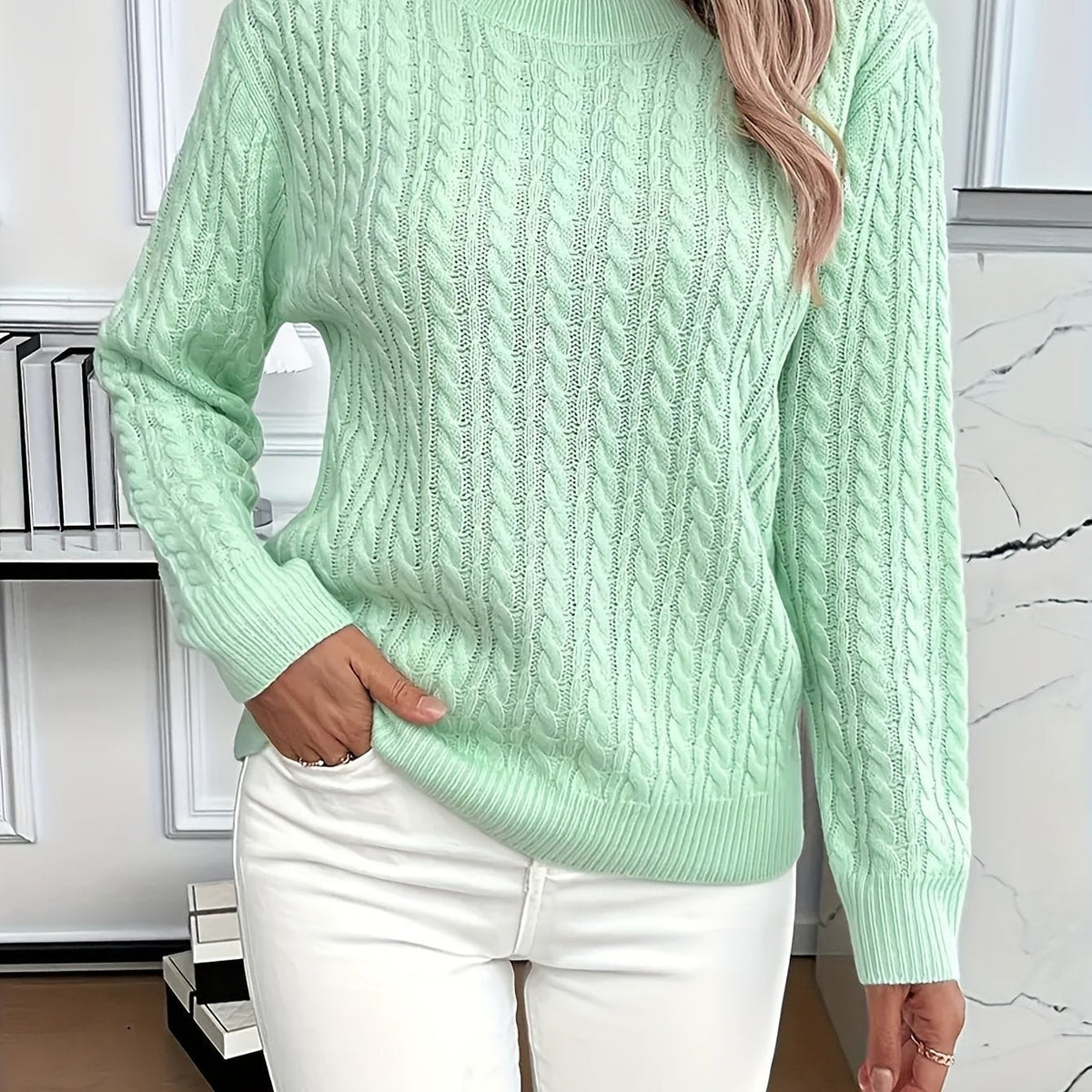 light green-sweater
