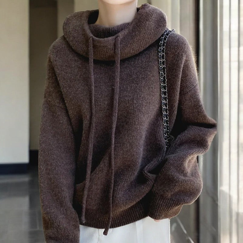 mocha-cowl neck sweater