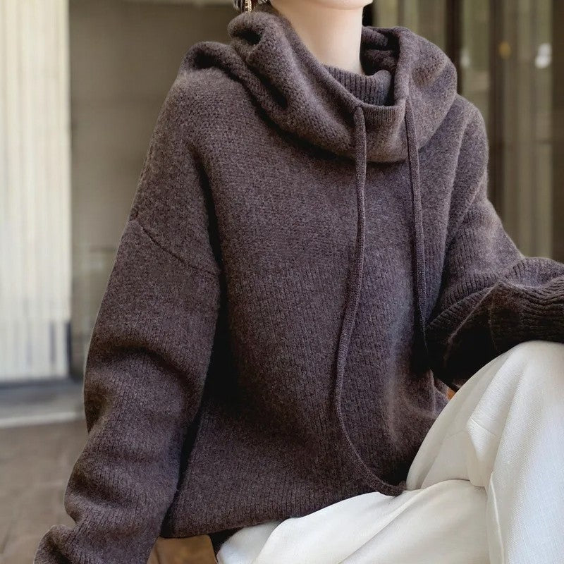 mocha-cowl neck sweater