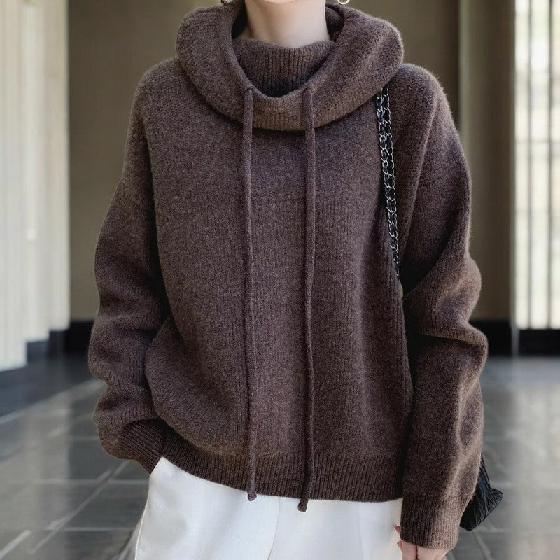 mocha-cowl neck sweater