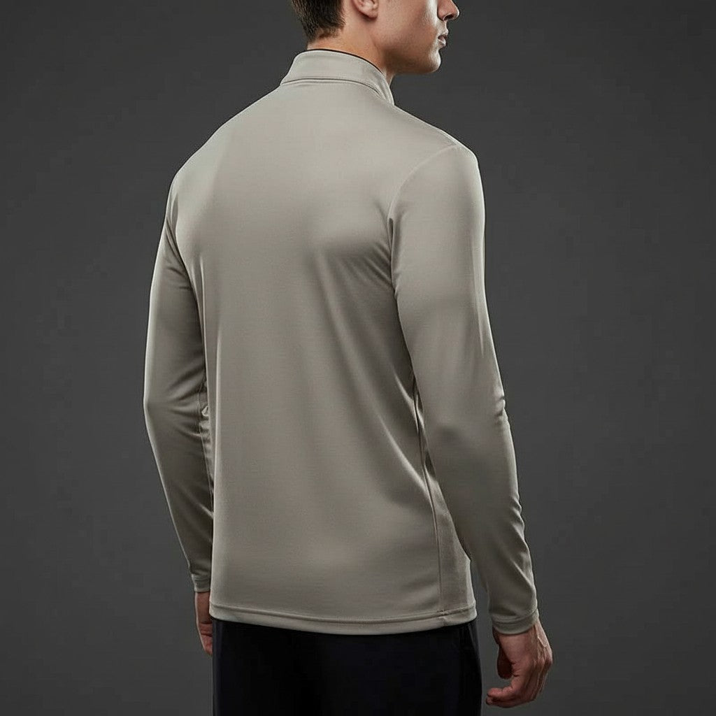 khaki-quarter zip pullover