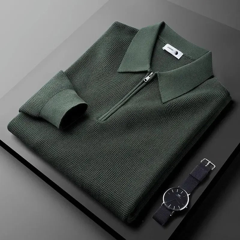 green-knit shirt