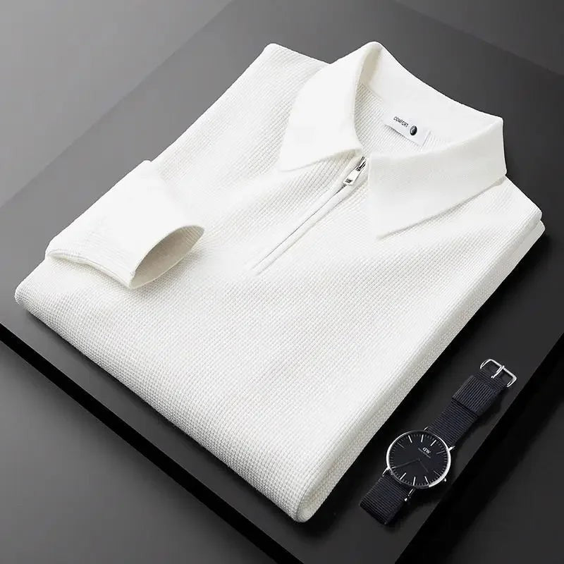 white-knit shirt