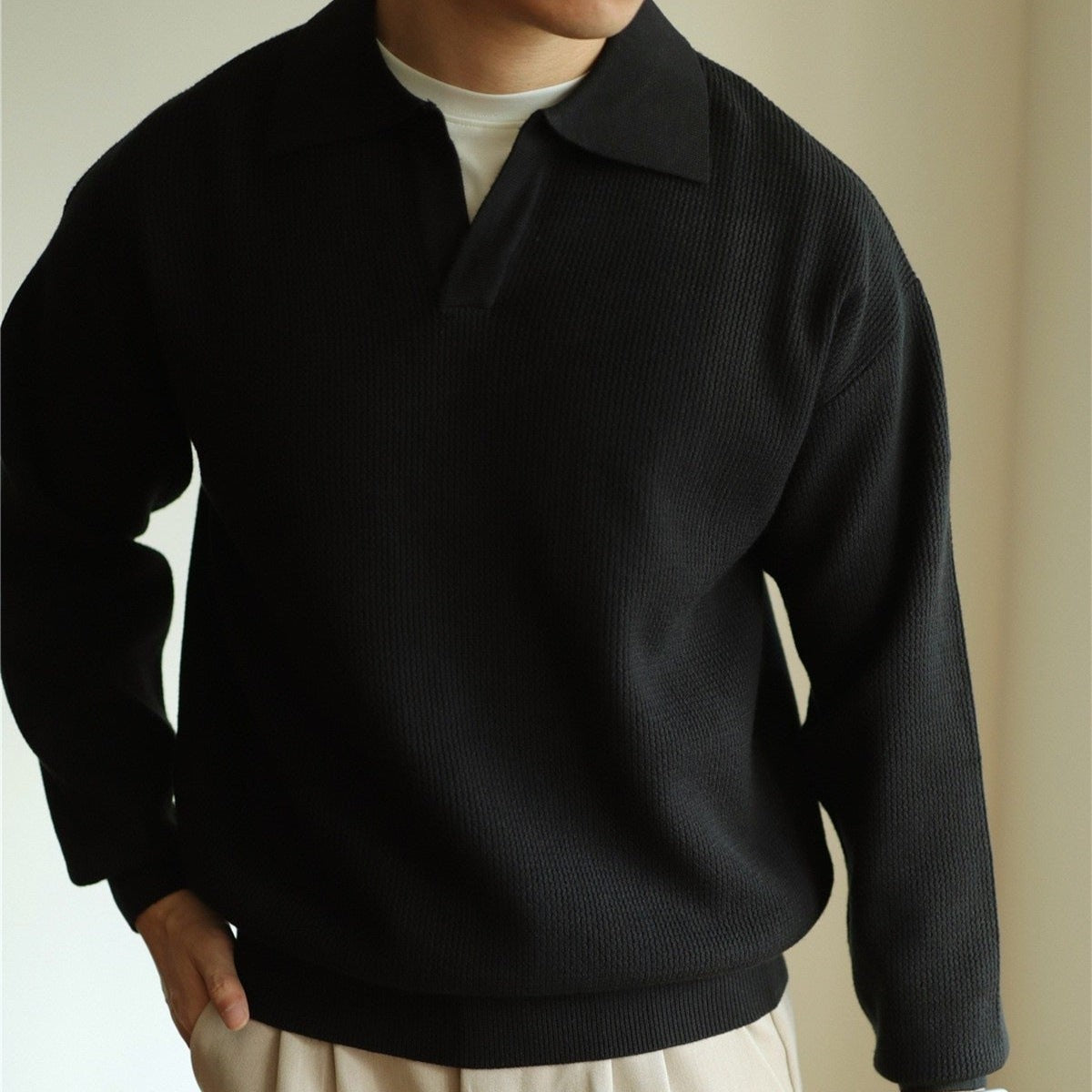 black-polo shirt