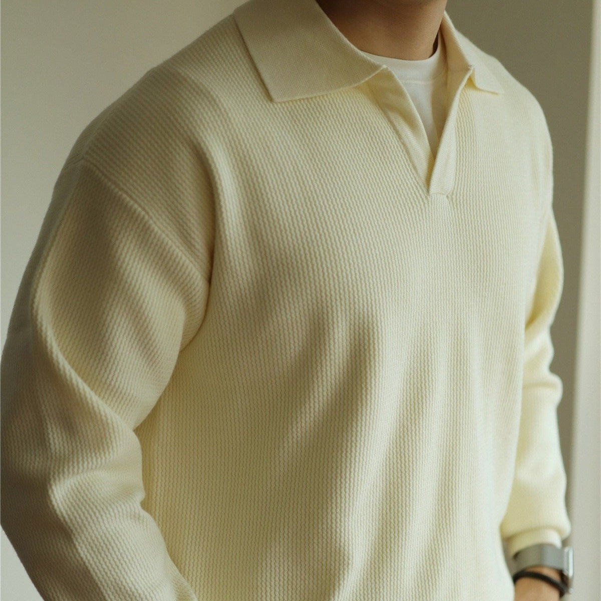 cream-polo shirt