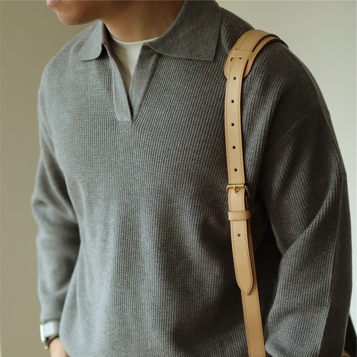 gray-polo shirt
