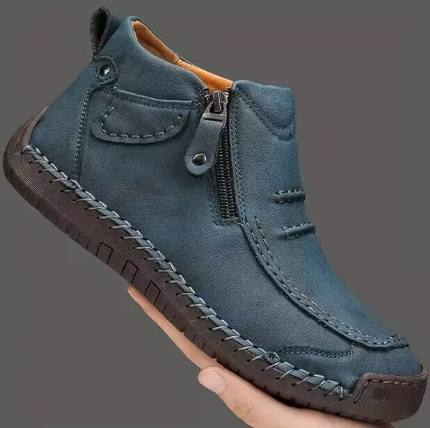 blue-ankle boots