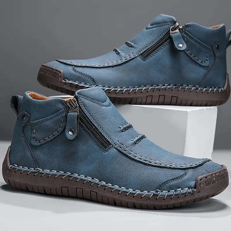 blue-ankle boots
